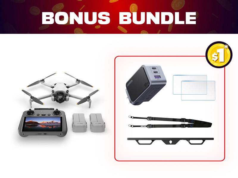DJI Mini 4 Pro Fly More Combo + $1 Bonus Bundle (Refurbished)